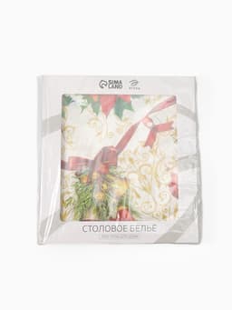 Скатерть новогодняя Этель «Новогодние игрушки» d=220 см ±3 см с ГВМО, хл100%