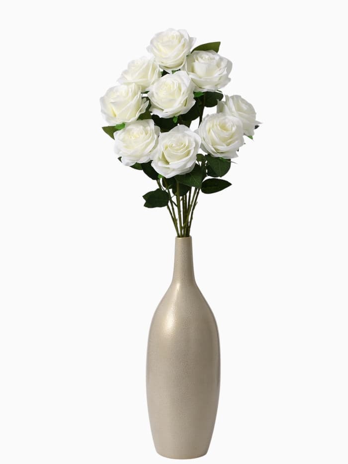 Цветы искусственные «Роза Глория», 9×60 см, белые