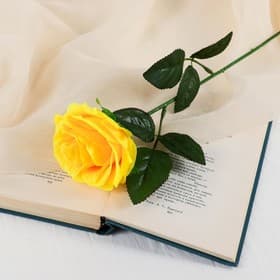 Цветы искусственные «Роза Глория», 9×60 см, жёлтые