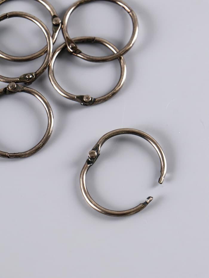 Набор колец для творчества (для фотоальбомов) «Чёрное», внутренний d=2.5 см, внешний d=3 см, 6 шт.