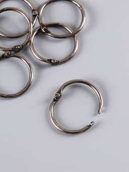 Набор колец для творчества (для фотоальбомов) «Чёрное», внутренний d=2.5 см, внешний d=3 см, 6 шт.