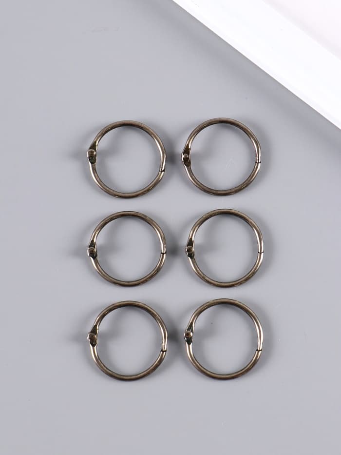 Набор колец для творчества (для фотоальбомов) «Чёрное», внутренний d=2.5 см, внешний d=3 см, 6 шт.