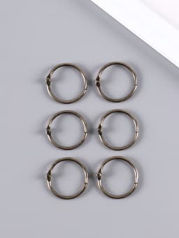 Набор колец для творчества (для фотоальбомов) «Чёрное», внутренний d=2.5 см, внешний d=3 см, 6 шт.