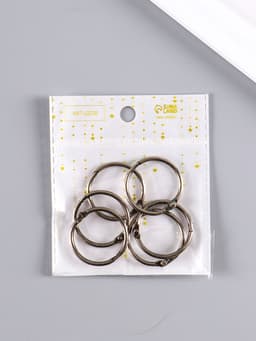 Набор колец для творчества (для фотоальбомов) «Чёрное», внутренний d=2.5 см, внешний d=3 см, 6 шт.