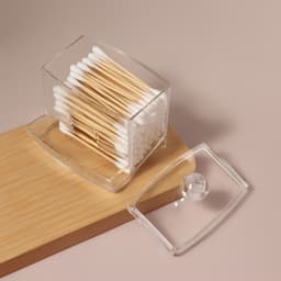 Органайзер для ватных палочек, с крышкой, 9×7×10 см, прозрачный