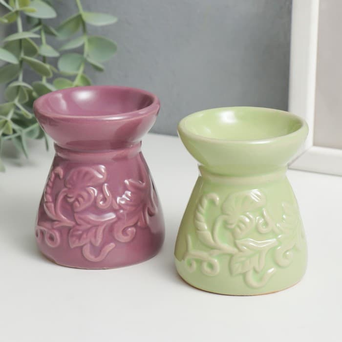 Аромалампа для эфирных масел «Виноградная лоза», керамика, 8×6.5×6.5 см, МИКС