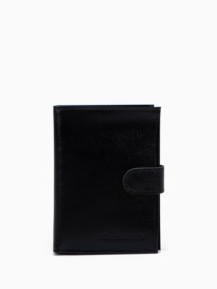 Обложка для документов 3 в 1, TEXTURA, на кнопке: для автодокументов, паспорта и купюр, чёрная