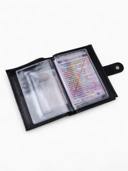 Обложка для документов 3 в 1, TEXTURA, на кнопке: для автодокументов, паспорта и купюр, чёрная