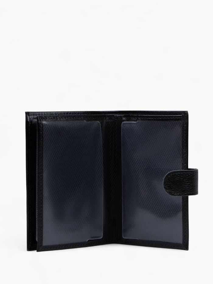 Обложка для документов 3 в 1, TEXTURA, на кнопке: для автодокументов, паспорта и купюр, чёрная