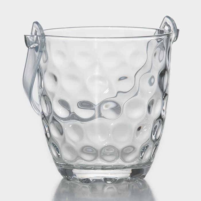 Ведро для льда «Верона», 700 мл, с щипцами, стекло, прозрачное