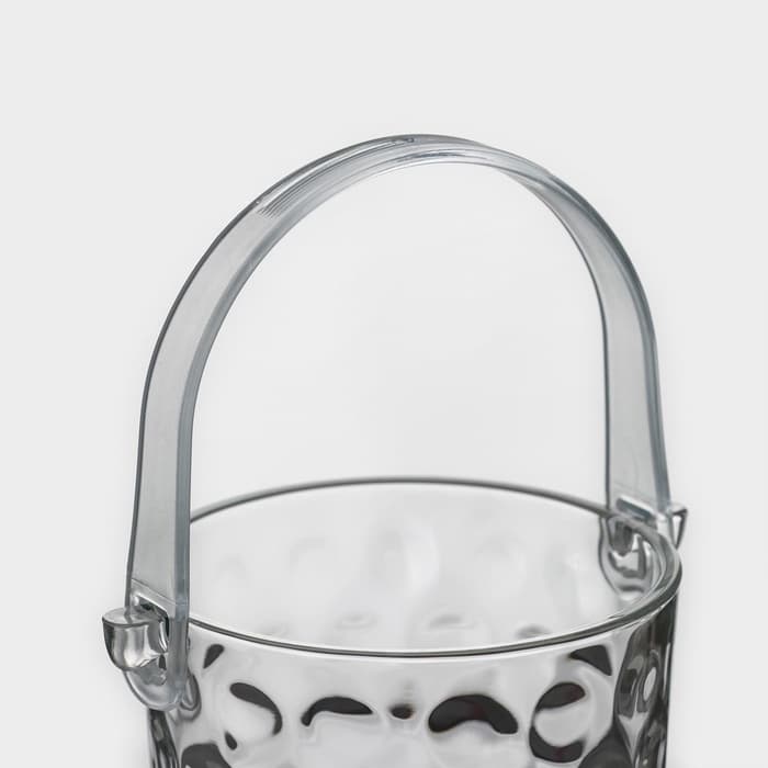 Ведро для льда «Верона», 700 мл, с щипцами, стекло, прозрачное