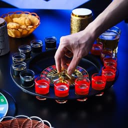 Настольная игра для взрослых «Алко-Вегас», алкогольная рулетка, 29×29 см, 16 рюмок, стопка 5×3.5 см