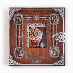 Родословная книга с рамкой под фото «Родословная книга», под дерево, 50 листов, 21.5×23.7 см