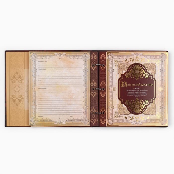 Родословная книга с рамкой под фото «Родословная книга», под дерево, 50 листов, 21.5×23.7 см