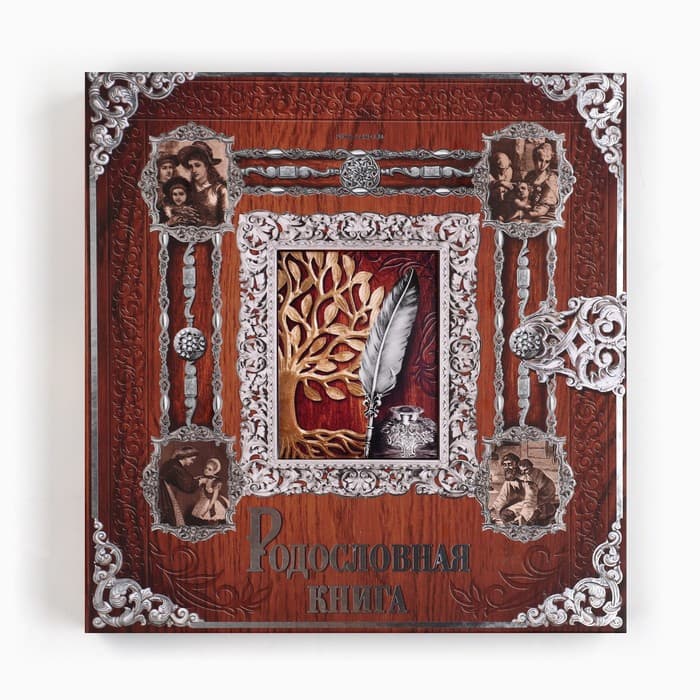 Родословная книга с рамкой под фото «Родословная книга», под дерево, 50 листов, 21.5×23.7 см