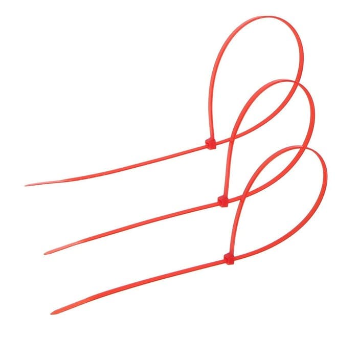 Хомут нейлоновый для стяжки, ТУНДРА, 4.8×400 мм, красный, 100 шт.