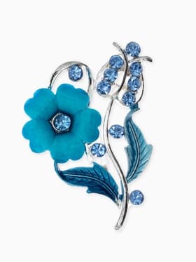 Брошь «Цветение», морская в серебре