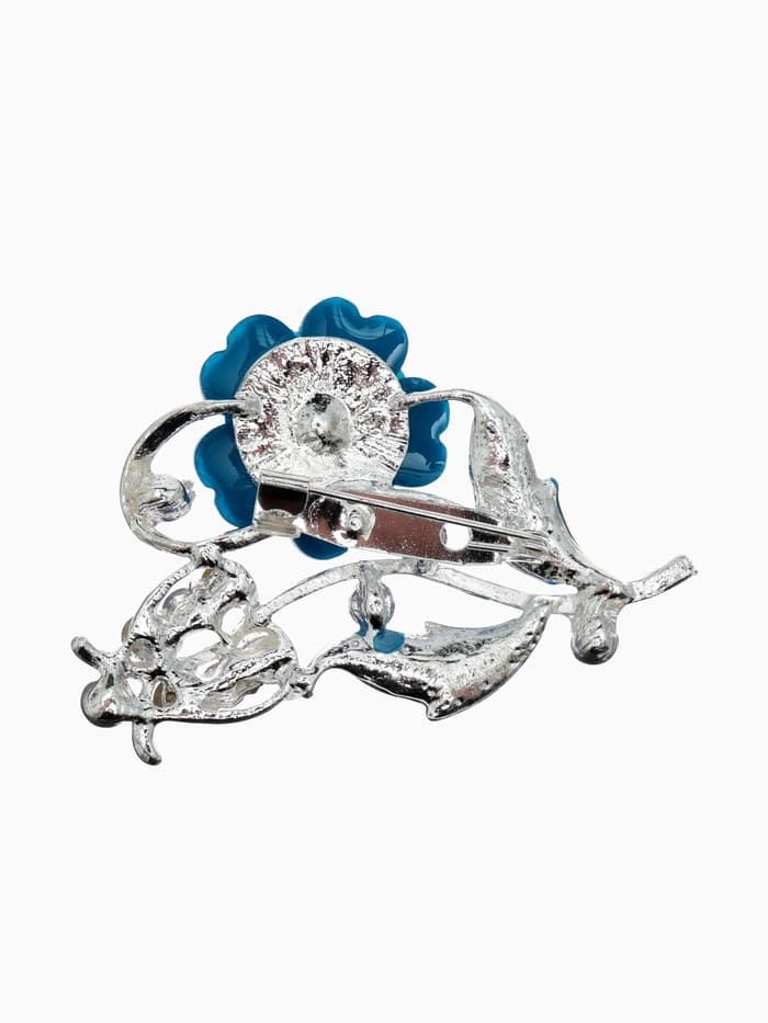 Брошь «Цветение», морская в серебре
