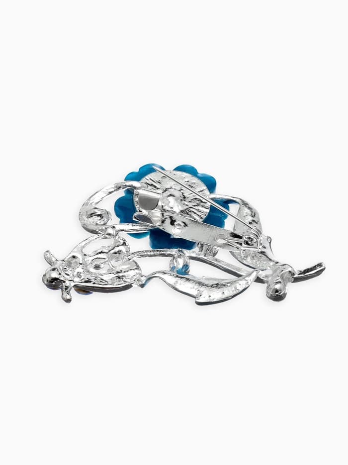 Брошь «Цветение», морская в серебре