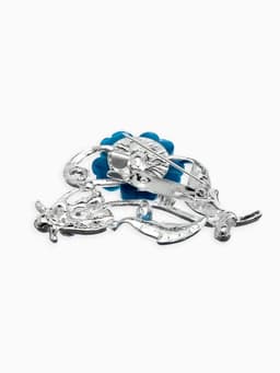 Брошь «Цветение», морская в серебре