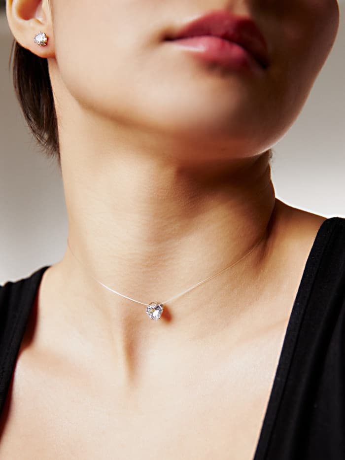 Кулон на леске «Счастье ждёт тебя», белый в серебре, 40 см