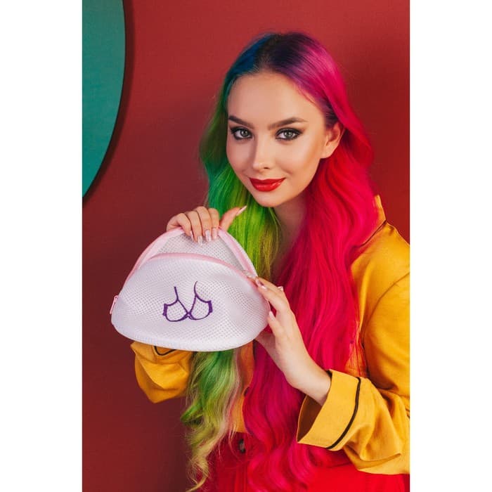 Мешок для стирки бюстгальтеров Доляна, 18×18×17 см, трёхслойный, крупная сетка, белый