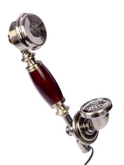 Ретро-телефон с выдвижным ящиком, темное дерево, 16×23×25 см