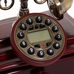 Ретро-телефон с выдвижным ящиком, темное дерево, 16×23×25 см