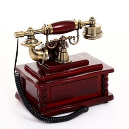 Ретро-телефон с выдвижным ящиком, темное дерево, 16×23×25 см