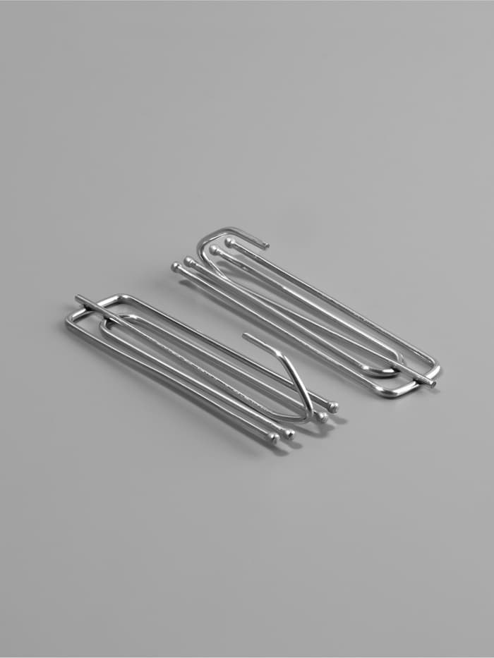 Крючок для штор, 70×25 мм, 10 шт., цвет серебряный