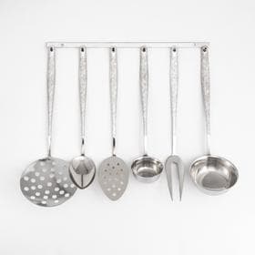 Кухонные принадлежности «Уралочка», длина 30 см, d=35 см, 6 предметов, нержавеющая сталь