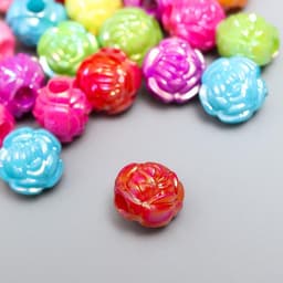 Бусины для творчества пластик «Розочка», перламутр, набор 30 шт., 1.2×1.2 см