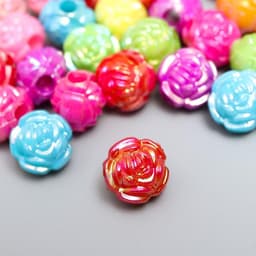 Бусины для творчества пластик «Розочка», перламутр, набор 30 шт., 1.2×1.2 см