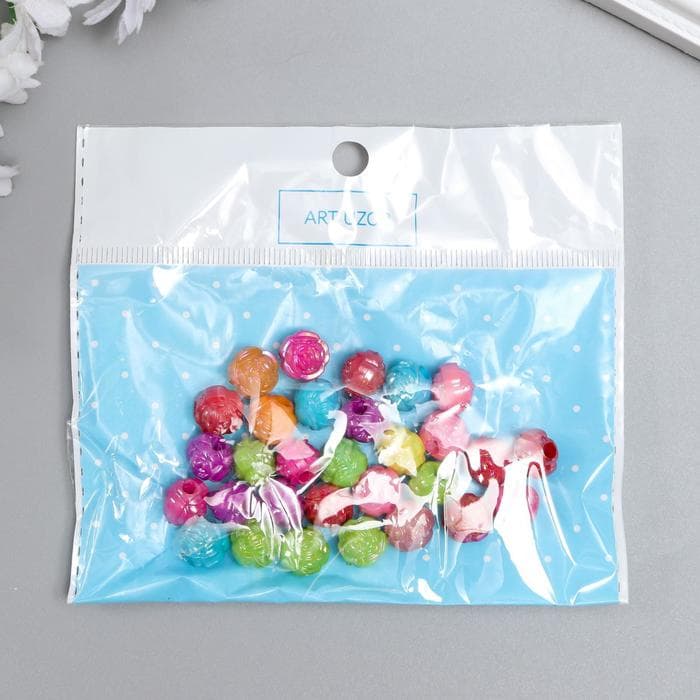 Бусины для творчества пластик «Розочка», перламутр, набор 30 шт., 1.2×1.2 см