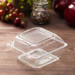 Контейнер одноразовый с неразъёмной крышкой ПР-К-9 (М), 350 мл, пластик, 13×7.8 см, прозрачный