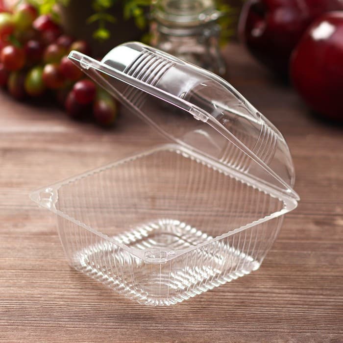 Контейнер одноразовый с неразъёмной крышкой ПР-К-9 (М), 350 мл, пластик, 13×7.8 см, прозрачный