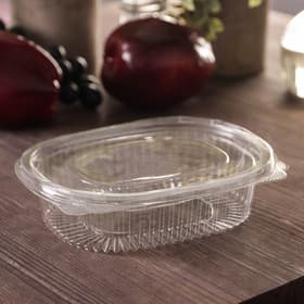 Контейнер одноразовый с неразъёмной крышкой ПР-РКС, 350 мл, пластик, 15.9×13×4 см, прозрачный