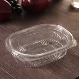 Контейнер одноразовый с неразъёмной крышкой ПР-РКС, 350 мл, пластик, 15.9×13×4 см, прозрачный