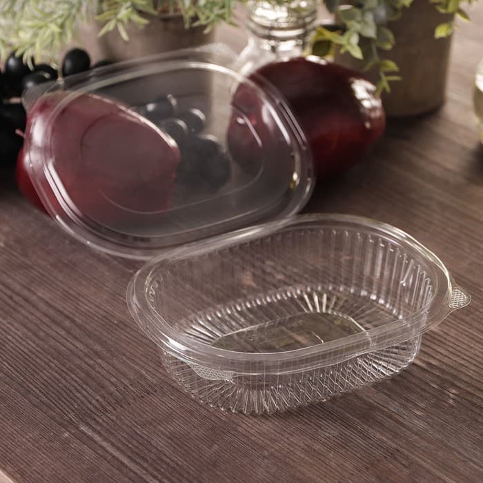 Контейнер одноразовый с неразъёмной крышкой ПР-РКС, 350 мл, пластик, 15.9×13×4 см, прозрачный