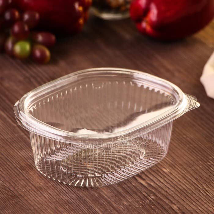 Контейнер одноразовый с неразъёмной крышкой ПР-РКС «АВС», 500 мл, пластик, 15.9×13×5.5 см, прозрачный