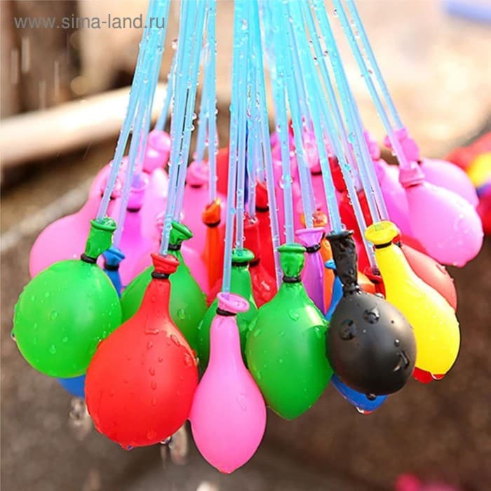 Водяные бомбочки «Шар», 3 насадки, 111 шаров, МИКС