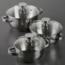 Набор кастрюль Катунь «Антея», 3 предмета: 1.5 л, 2 л, 3 л, капсульное дно, индукция, нержавеющая сталь, AISI - 201