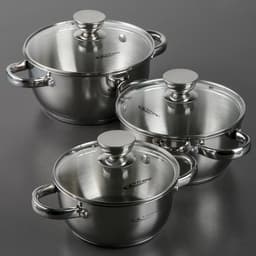 Набор кастрюль Катунь «Антея», 3 предмета: 1.5 л, 2 л, 3 л, капсульное дно, индукция, нержавеющая сталь, AISI - 201