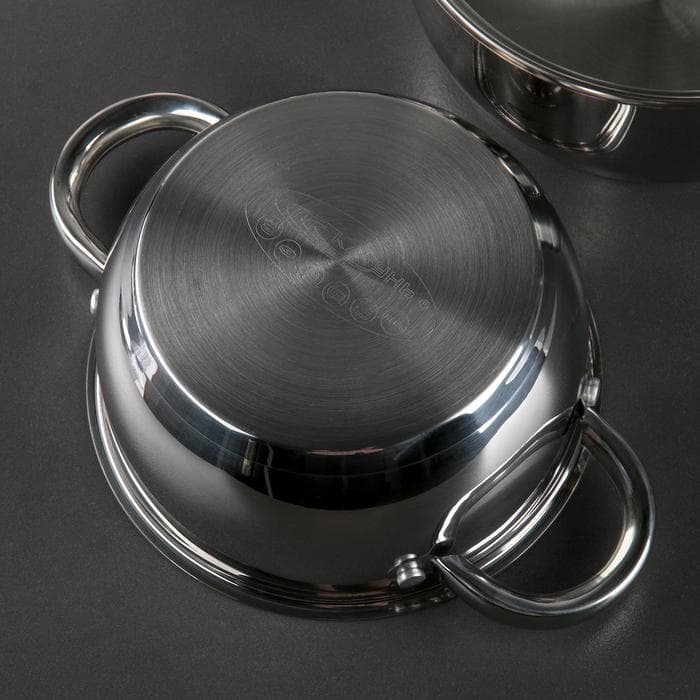 Набор кастрюль Катунь «Антея», 3 предмета: 1.5 л, 2 л, 3 л, капсульное дно, индукция, нержавеющая сталь, AISI - 201