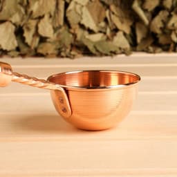 Ковш - черпак для бани и сауны, 140 мл, медь, деревянная ручка