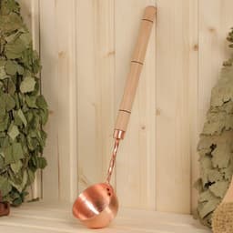 Ковш - черпак для бани и сауны, 140 мл, медь, деревянная ручка