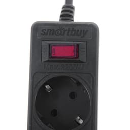 Сетевой фильтр Smartbuy One, 5 розеток, 5 м, 10 А, 2200 Вт, с заземлением, чёрный