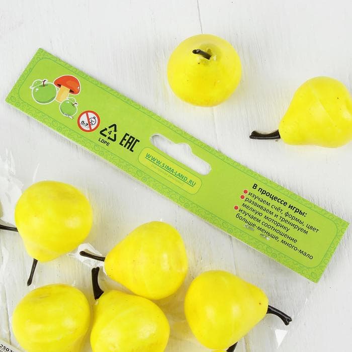 Счётный материал «Груши», набор 12 шт., груша: 3.5×3 см