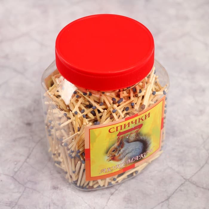 Спички ЛЮКС наполнением 1100 шт. ПЭТ-банка