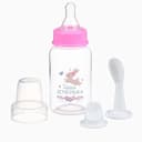 Бутылочка для кормления 3 в 1 «Чудесная малышка», в комплекте ложка и носик-поильник, 150 мл, от 6 мес., розовый